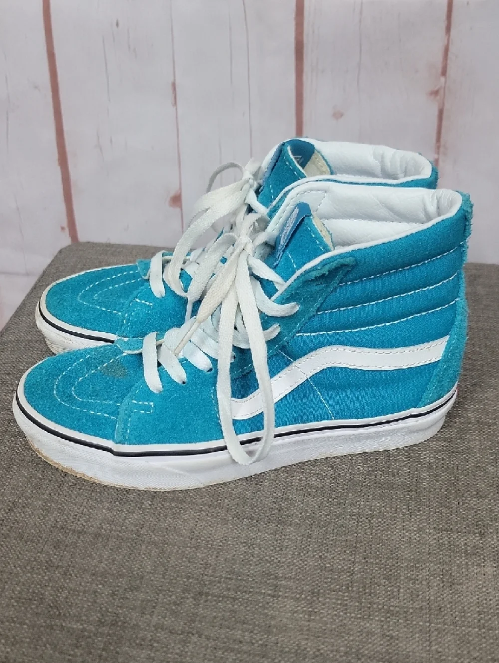Vans Turquoise High-Top Sneakers with White Accents